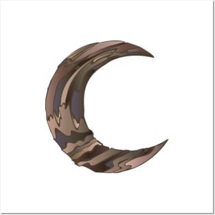 wooden crescent moon Posters and Art